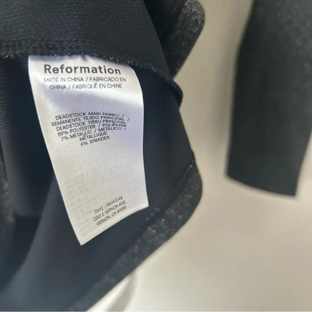 NWT Reformation Jaelynn Knit Dress in Black Sparkle - Picture 5 of 6